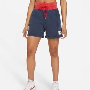Jordan Women's Athletic Shorts in Navy and Red